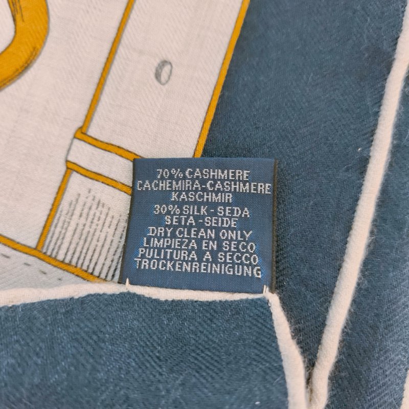 MS0348 Hermes 愛馬仕 山羊絨 絲巾 Scarf 140 x 140cm Chale Hors De Chaine Cashmere and Silk Navy x Beige-9