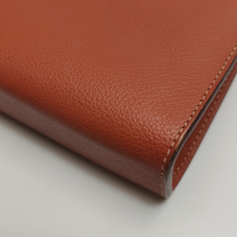 Hermes Clic H21低調側邊H Logo斜挎包單肩包Evercolor牛皮金扣6C南瓜色Y刻-10