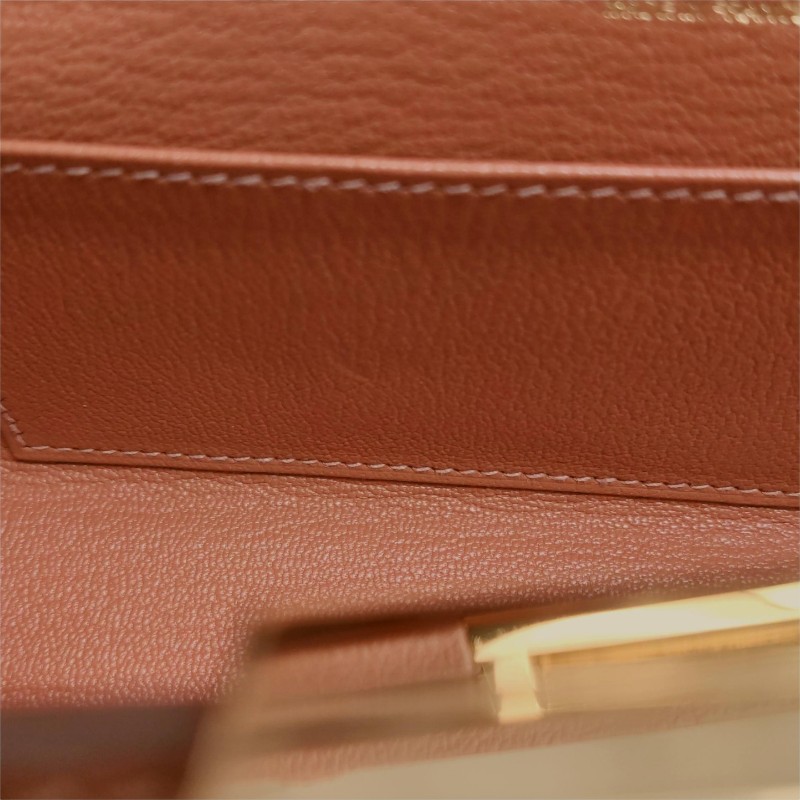 Hermes Clic H21低調側邊H Logo斜挎包單肩包Evercolor牛皮金扣6C南瓜色Y刻-11