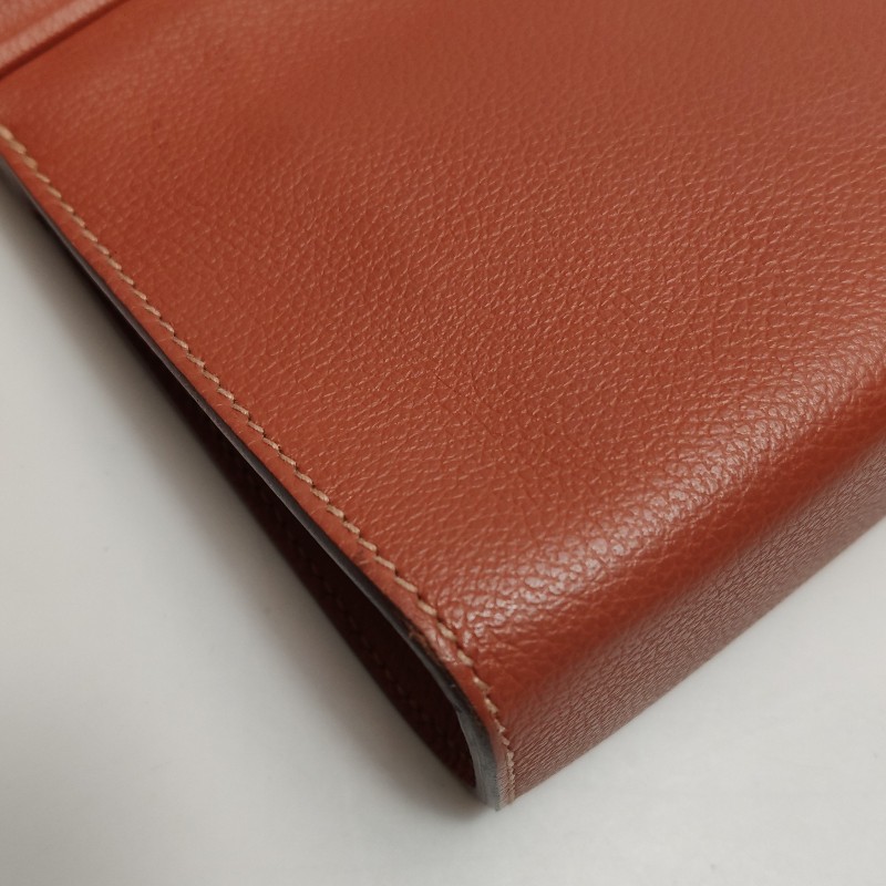 Hermes Clic H21低調側邊H Logo斜挎包單肩包Evercolor牛皮金扣6C南瓜色Y刻-13