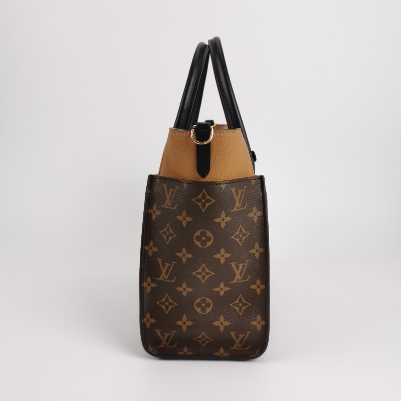 Louis Vuitton (LV) On My Side中號牛皮拼色老花旋扣斜挎包單肩包芯片款-2