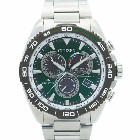 西鐵城 Eco-Drive E660-R013718 綠色錶盤男士手錶