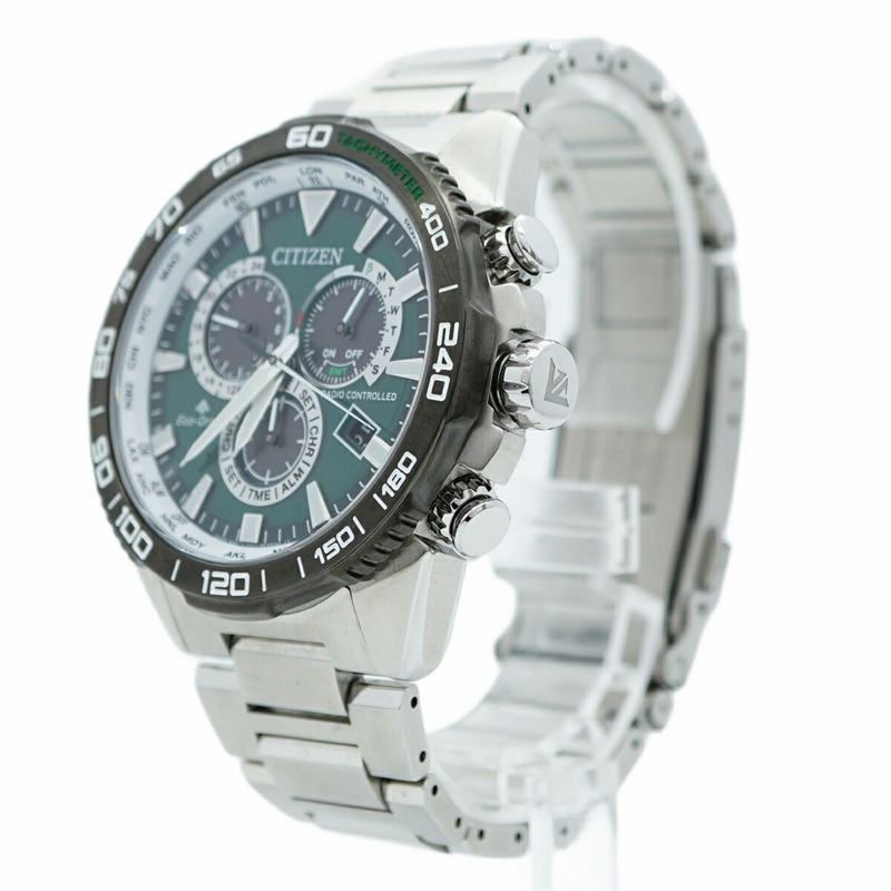 西鐵城 Eco-Drive E660-R013718 綠色錶盤男士手錶-2