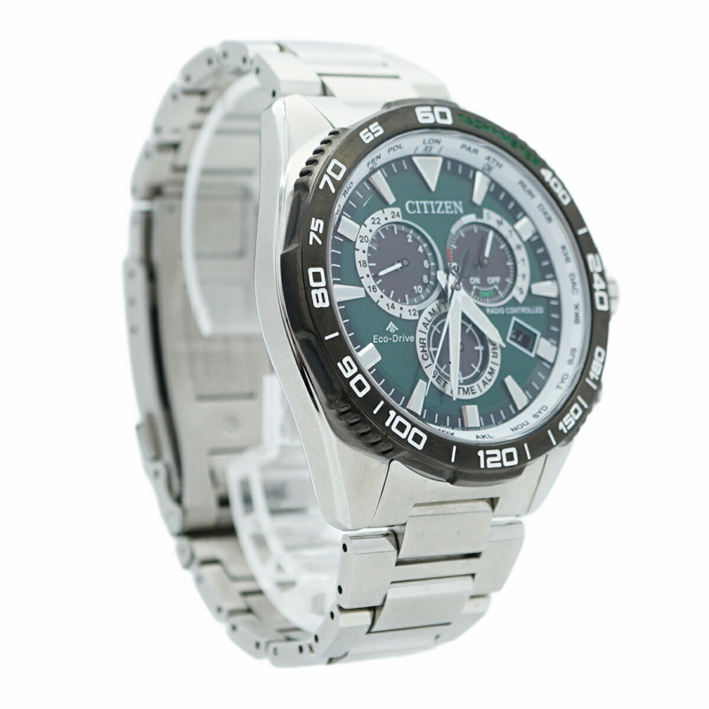 西鐵城 Eco-Drive E660-R013718 綠色錶盤男士手錶-3