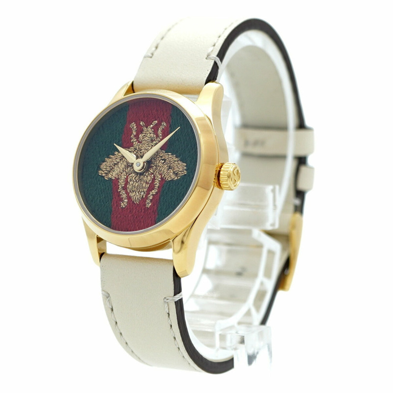 Gucci G-Timeless YA1265009 金色、綠色和紅色錶盤女士手錶-2
