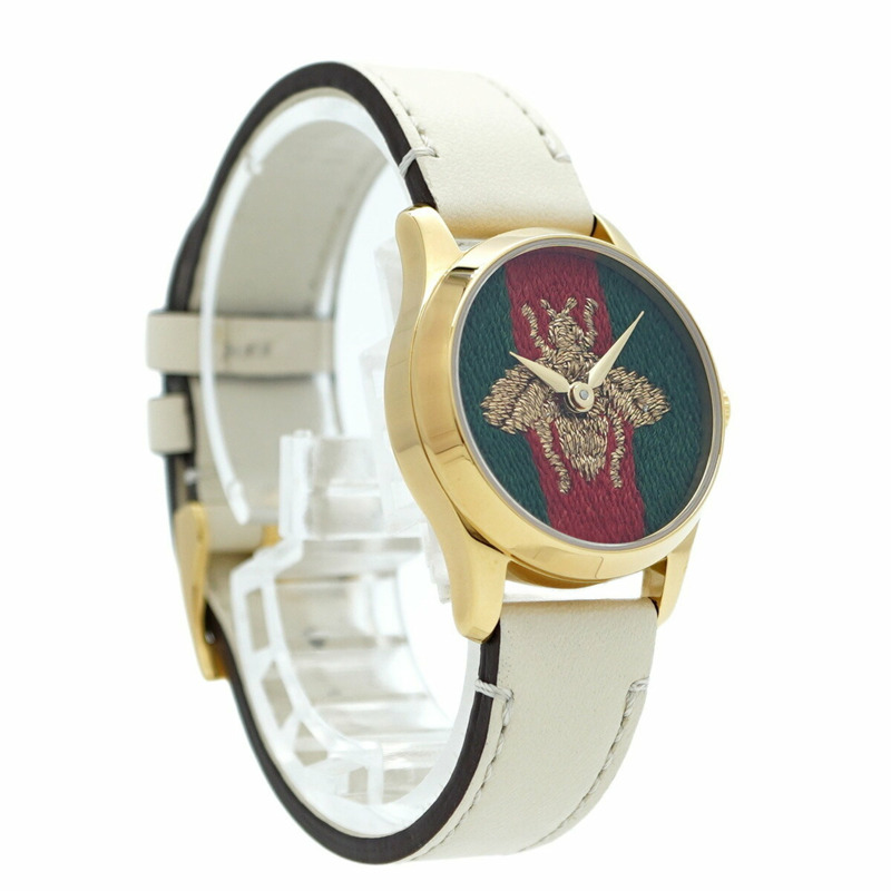 Gucci G-Timeless YA1265009 金色、綠色和紅色錶盤女士手錶-3