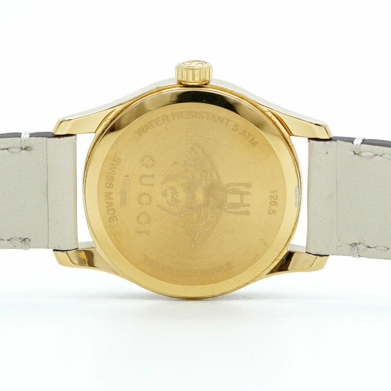 Gucci G-Timeless YA1265009 金色、綠色和紅色錶盤女士手錶-5