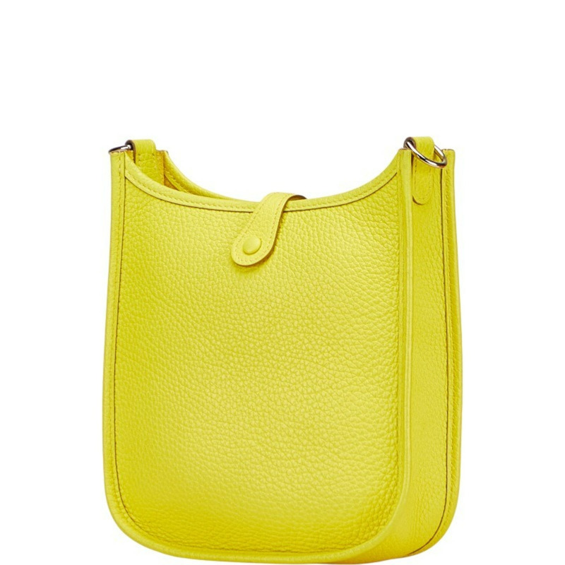 Hermes Hermès Evelyn TPM 青檸單肩包,搭配銀色金屬配件和 Taurillon Clemence 皮革,女士-1