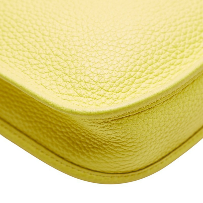 Hermes Hermès Evelyn TPM 青檸單肩包,搭配銀色金屬配件和 Taurillon Clemence 皮革,女士-5