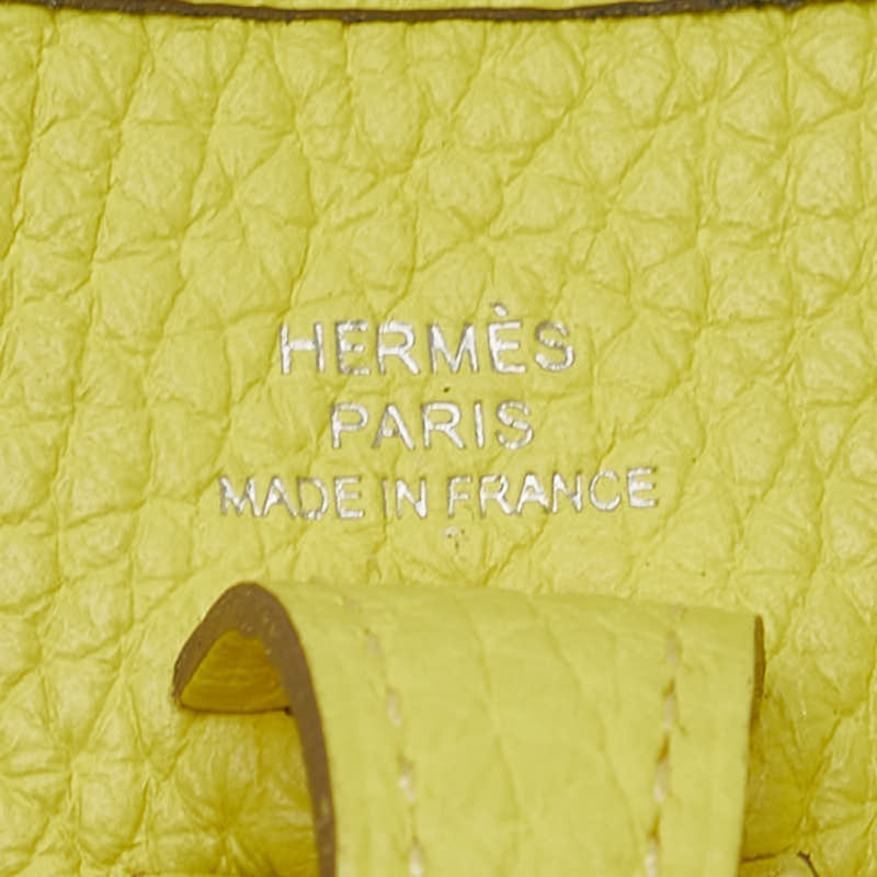 Hermes Hermès Evelyn TPM 青檸單肩包,搭配銀色金屬配件和 Taurillon Clemence 皮革,女士-8