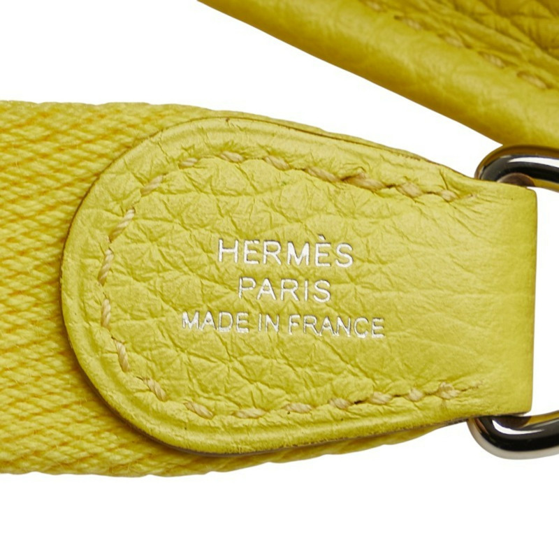 Hermes Hermès Evelyn TPM 青檸單肩包,搭配銀色金屬配件和 Taurillon Clemence 皮革,女士-10