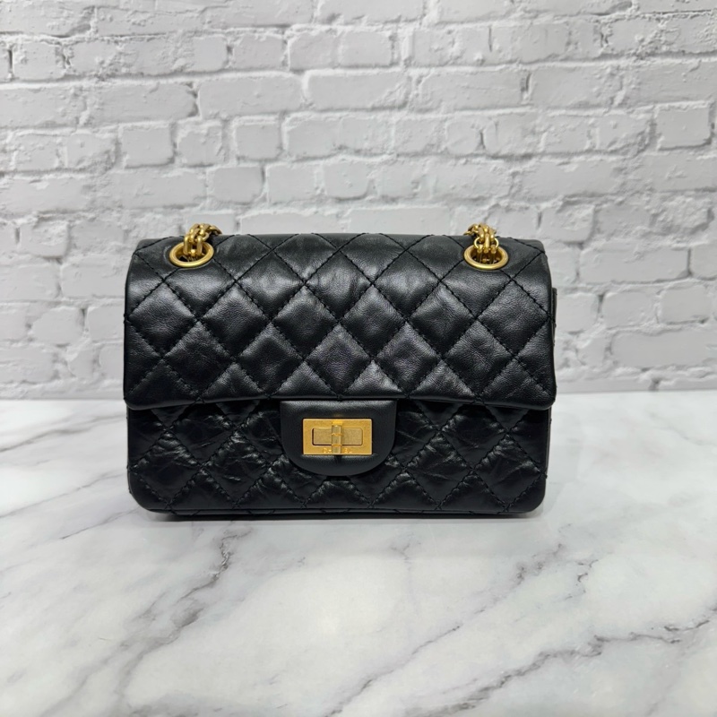 JK國際二手精品💗Chanel 2.55mini黑金 芯片款 🈶本店購證-0