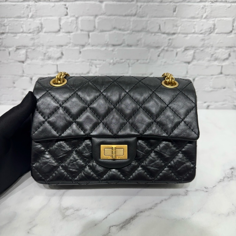 JK國際二手精品💗Chanel 2.55mini黑金 芯片款 🈶本店購證-4