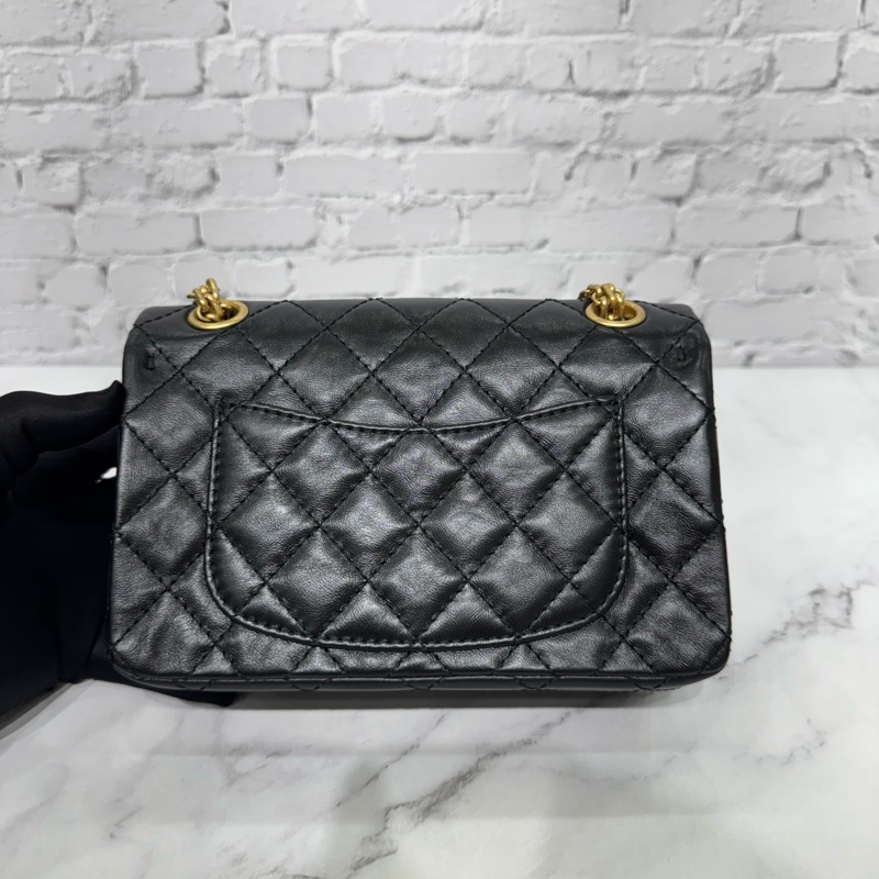JK國際二手精品💗Chanel 2.55mini黑金 芯片款 🈶本店購證-5