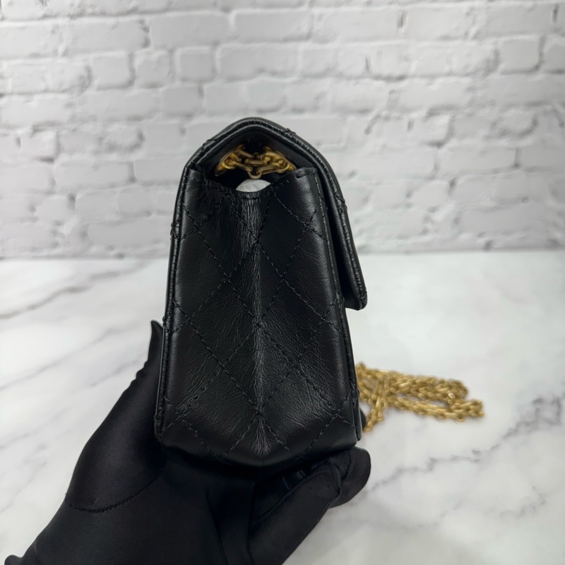 JK國際二手精品💗Chanel 2.55mini黑金 芯片款 🈶本店購證-7