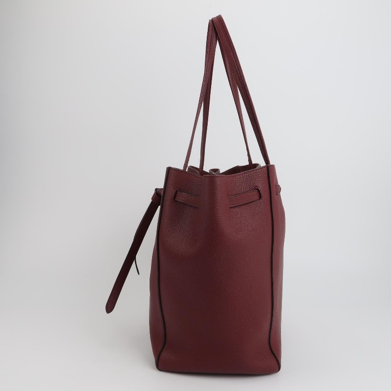 Celine Cabas Phantom牛皮純色字母logo束帶單肩包-2