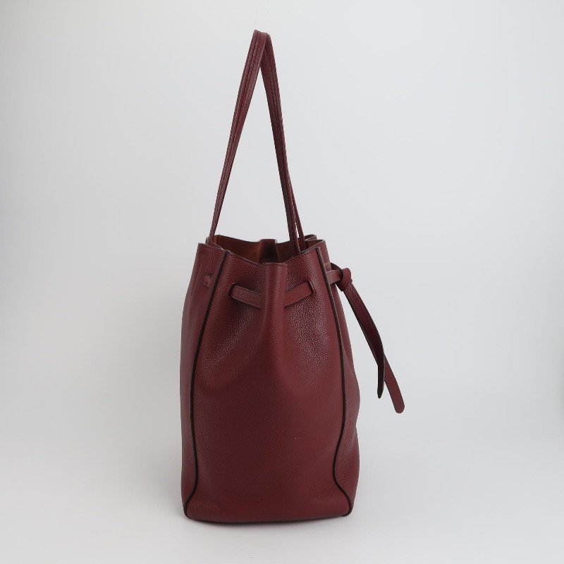 Celine Cabas Phantom牛皮純色字母logo束帶單肩包-3