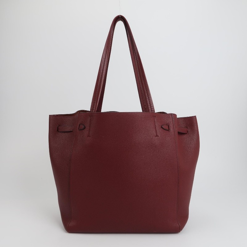 Celine Cabas Phantom牛皮純色字母logo束帶單肩包-4