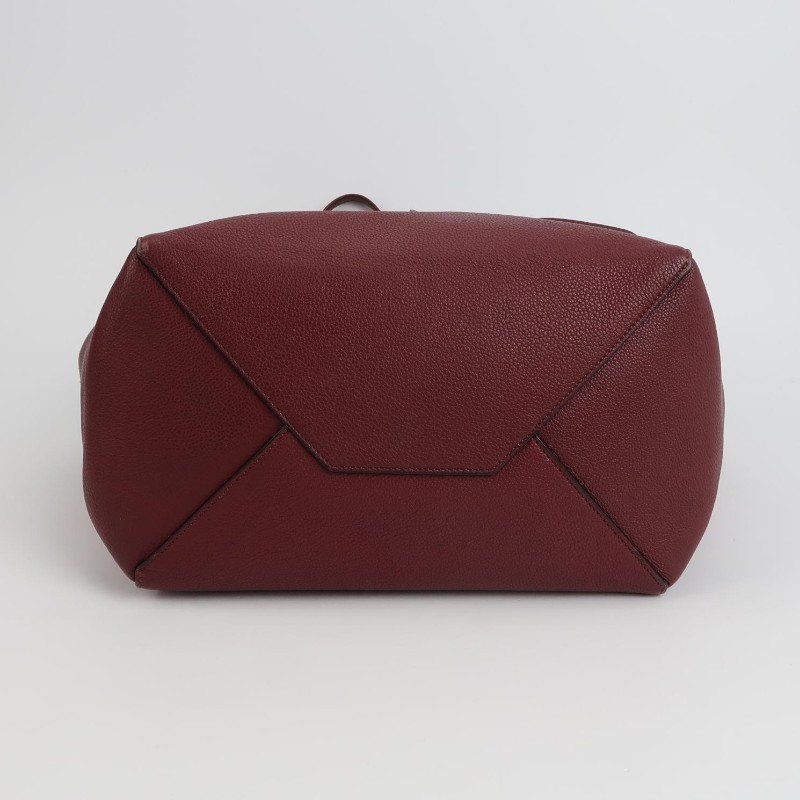 Celine Cabas Phantom牛皮純色字母logo束帶單肩包-5
