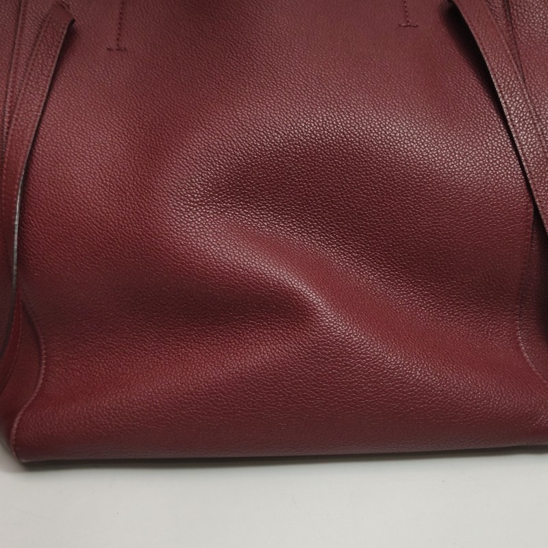 Celine Cabas Phantom牛皮純色字母logo束帶單肩包-12