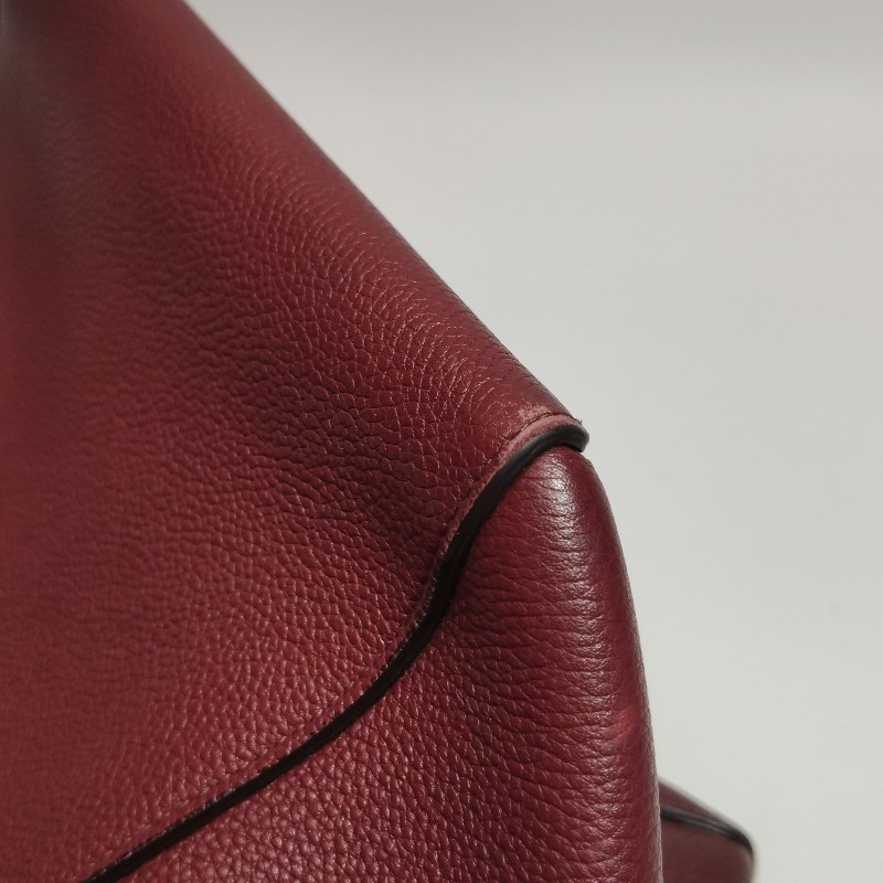 Celine Cabas Phantom牛皮純色字母logo束帶單肩包-16