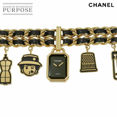 CHANEL Premiere Charm Couture M H9859 女士黑金色石英腕錶