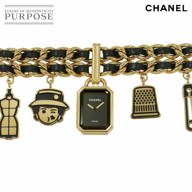 CHANEL Premiere Charm Couture M H9859 女士黑金色石英腕錶-0