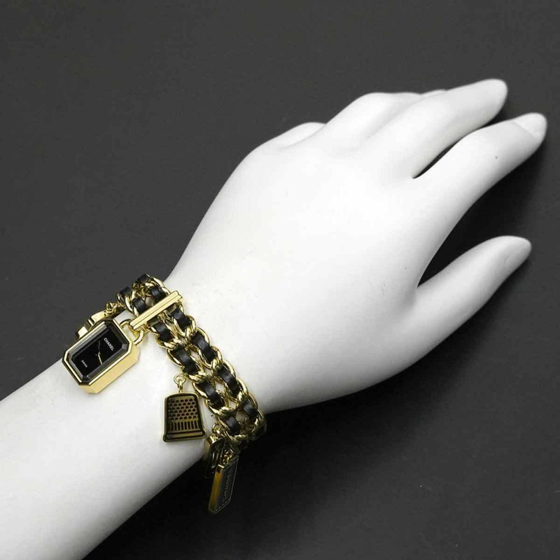 CHANEL Premiere Charm Couture M H9859 女士黑金色石英腕錶-3