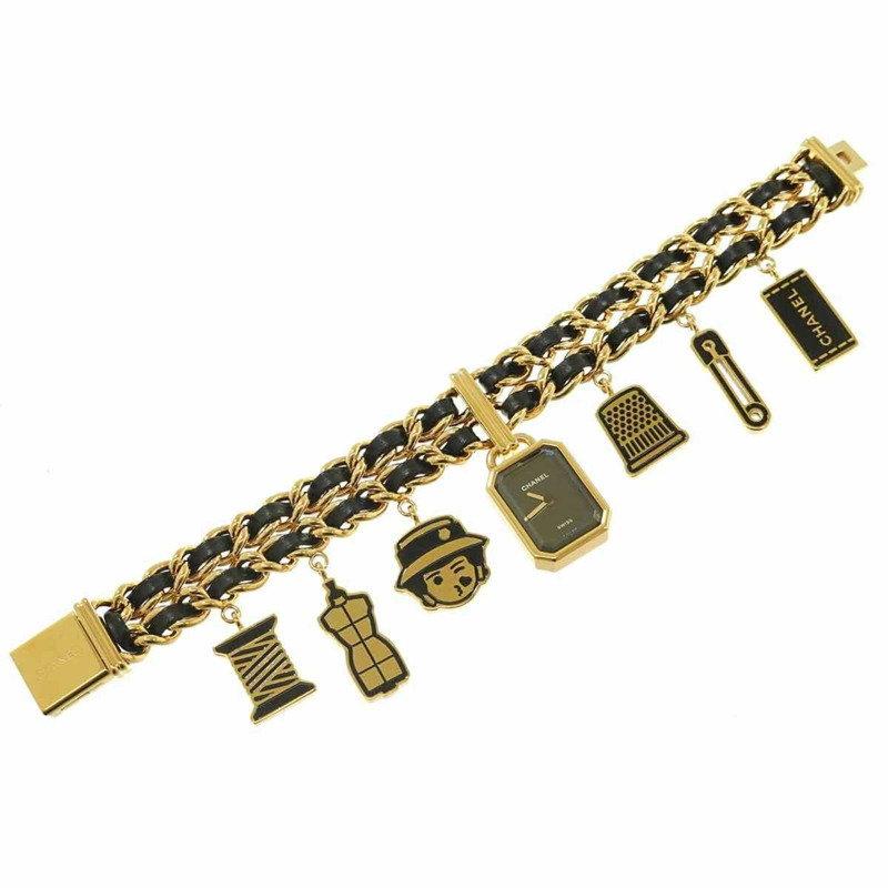CHANEL Premiere Charm Couture M H9859 女士黑金色石英腕錶-4