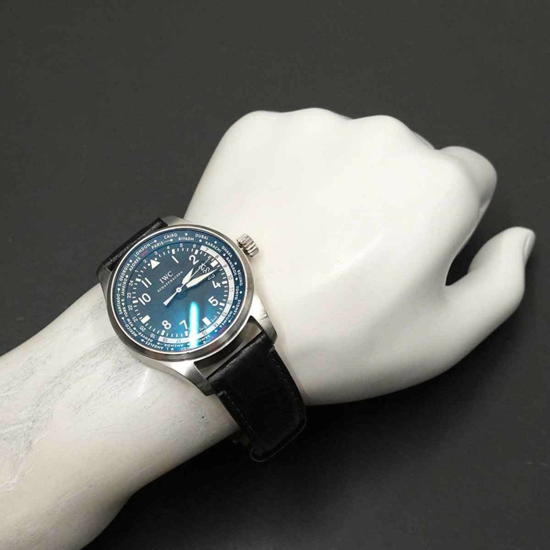 IWC 萬國飛行員世界時腕錶 IW326201 男式帶日期顯示,黑色,自動機芯,國際公司,飛行員-3