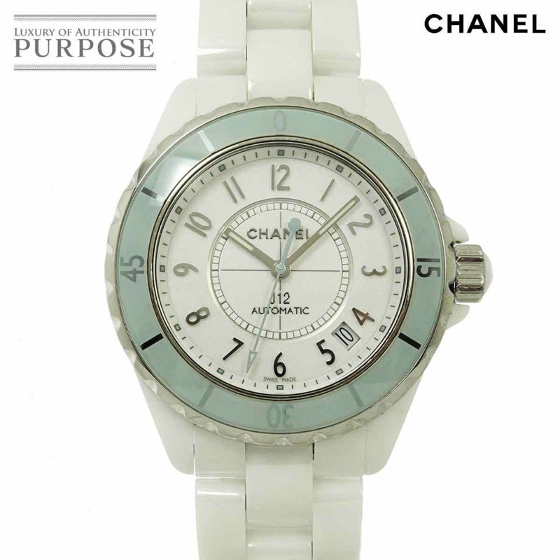 CHANEL J12 柔和薄荷色 H4465 男士自動腕錶,白色陶瓷,全球限量 1,200 枚-0