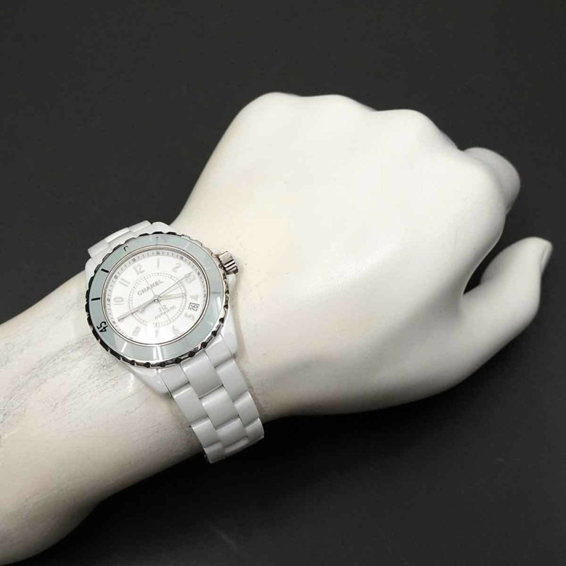 CHANEL J12 柔和薄荷色 H4465 男士自動腕錶,白色陶瓷,全球限量 1,200 枚-3