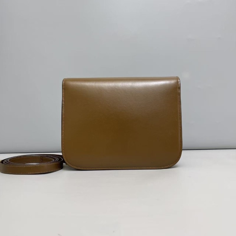 Celine Classic Box中號 全皮焦糖色豆腐包 肩背包斜背包-1