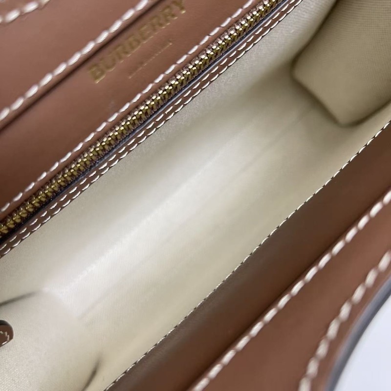Burberry Pocket 帆布拼焦糖色 口袋包 肩背包-3