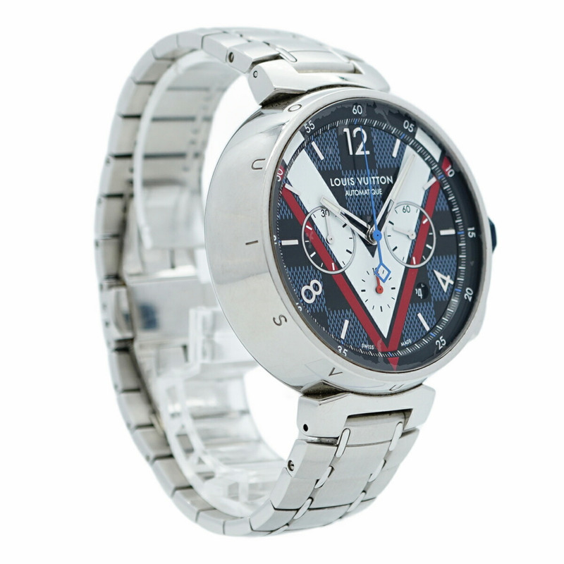Louis Vuitton Tambour QA076 藍色錶盤男士手錶-3