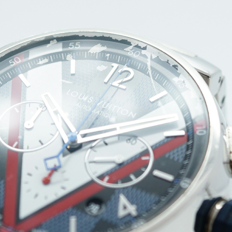 Louis Vuitton Tambour QA076 藍色錶盤男士手錶-7