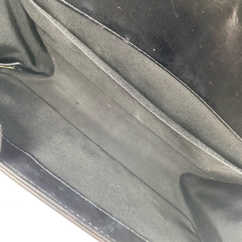 Chanel香奈兒 黑金羊皮 leboy 中號 25cm 肩背包-8