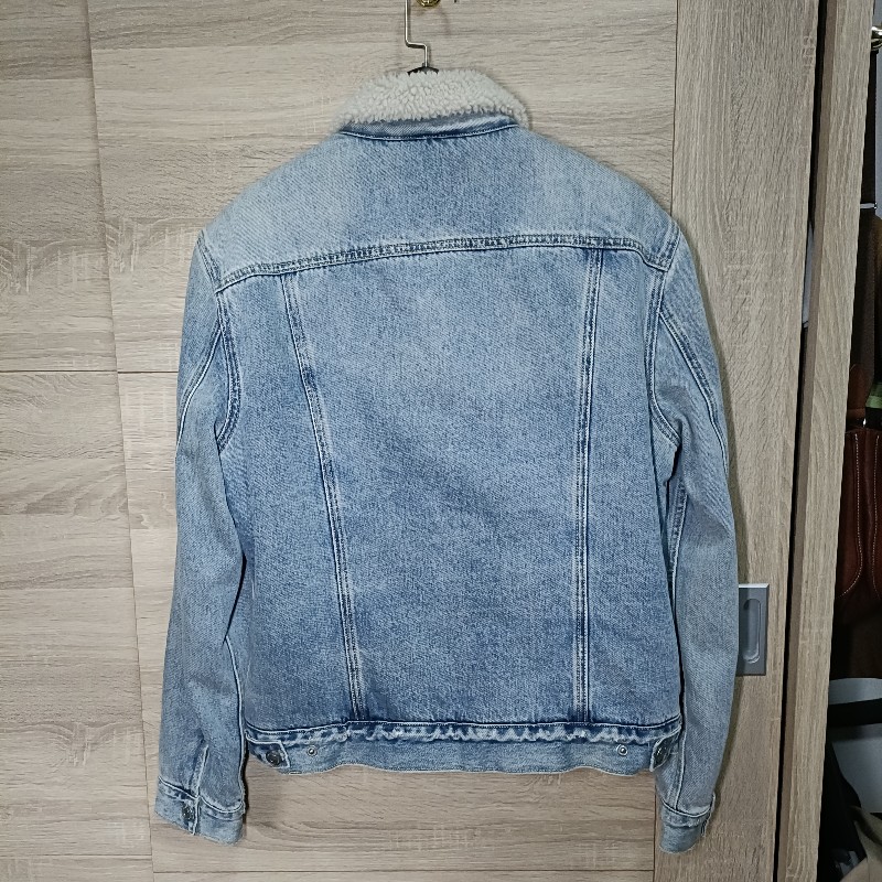 Allsaints 淺色 羊羔毛 丹寧外套 牛仔外套 男S-3