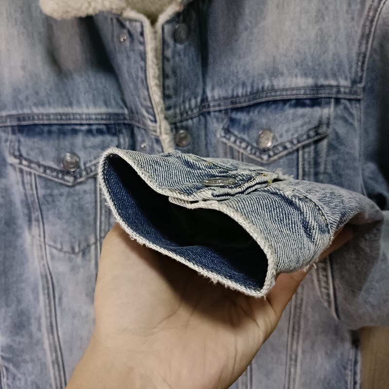 Allsaints 淺色 羊羔毛 丹寧外套 牛仔外套 男S-6