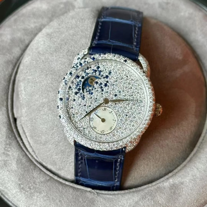 Hermes Arceau Petite Lune 仲夏夜之夢38 mm 滿天星 鑽石女裝手錶-0