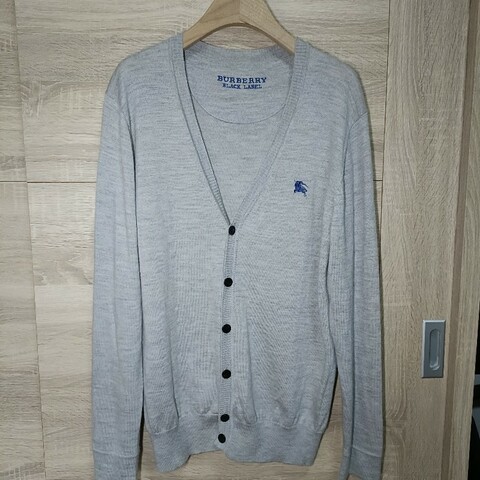 Burberry Black Label 日本 羊毛 Cardigan灰色 開襟衫 2號
