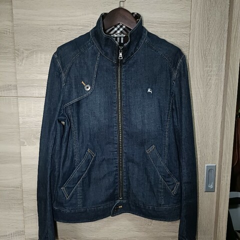 Burberry Black Label 日本 原色 丹寧外套 牛仔外套 騎士外套 男L