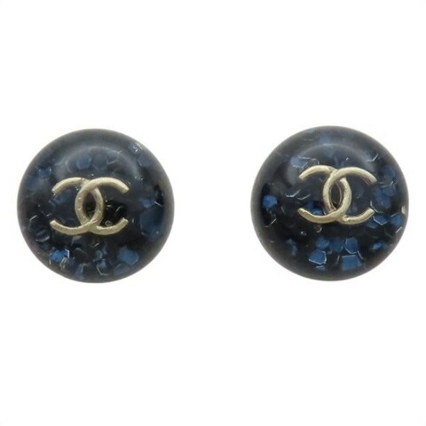 9成新 CHANEL
透明壓克力 藍色碎片 圓球 耳環