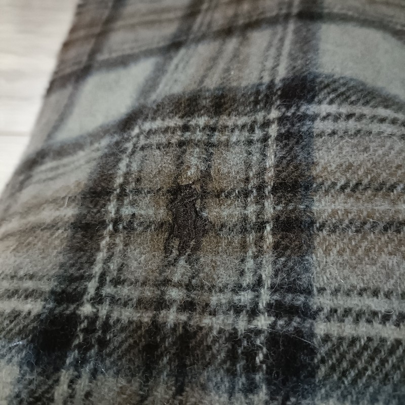 Polo Ralph Lauren 咖啡 格紋 羊毛 圍巾-2