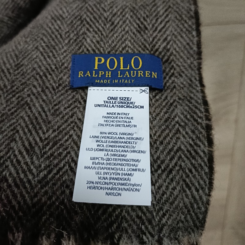 Polo Ralph Lauren 咖啡 格紋 羊毛 圍巾-3