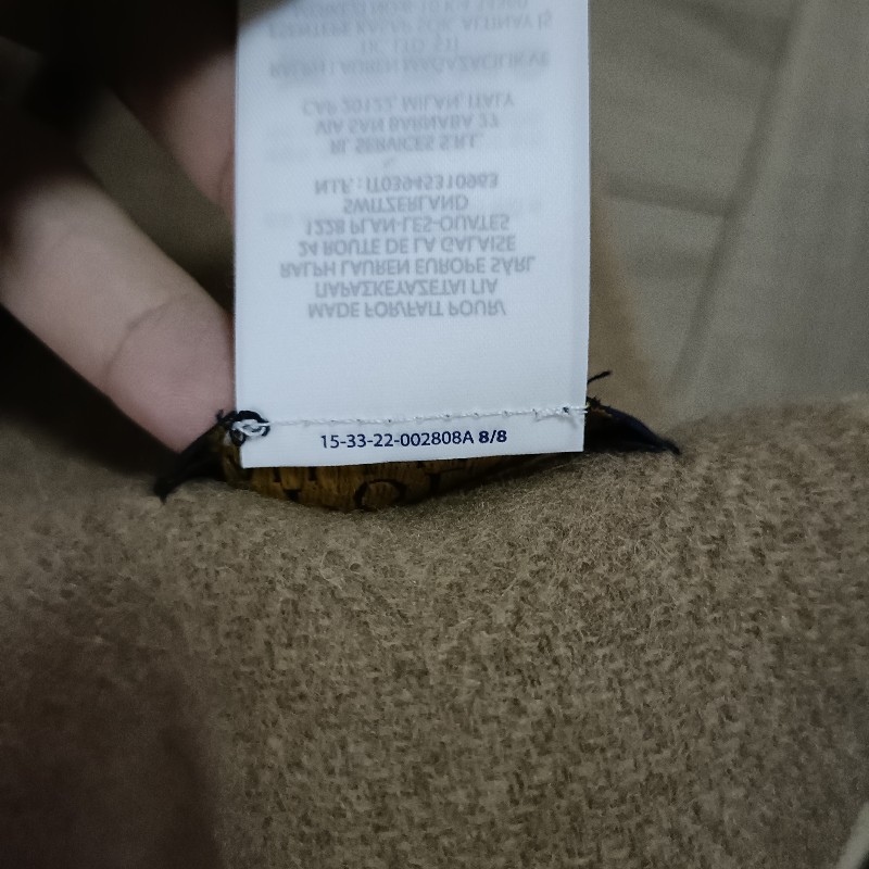 Polo Ralph Lauren 奶茶色 格紋 羊毛 圍巾-8