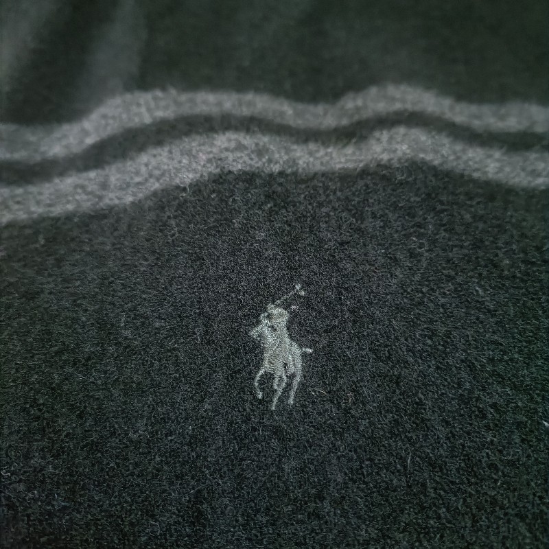 Polo Ralph Lauren 黑色 條紋 羊毛 圍巾-3