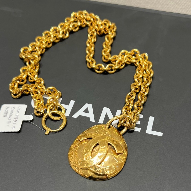 Chanel Vintage 重工 雙C項鏈 毛衣鏈-0