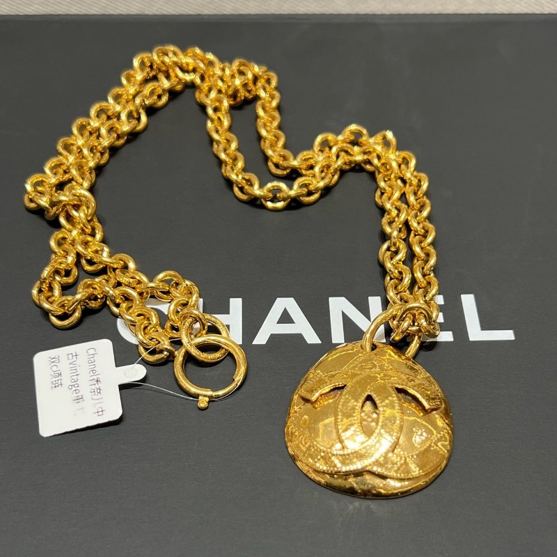 Chanel Vintage 重工 雙C項鏈 毛衣鏈-1