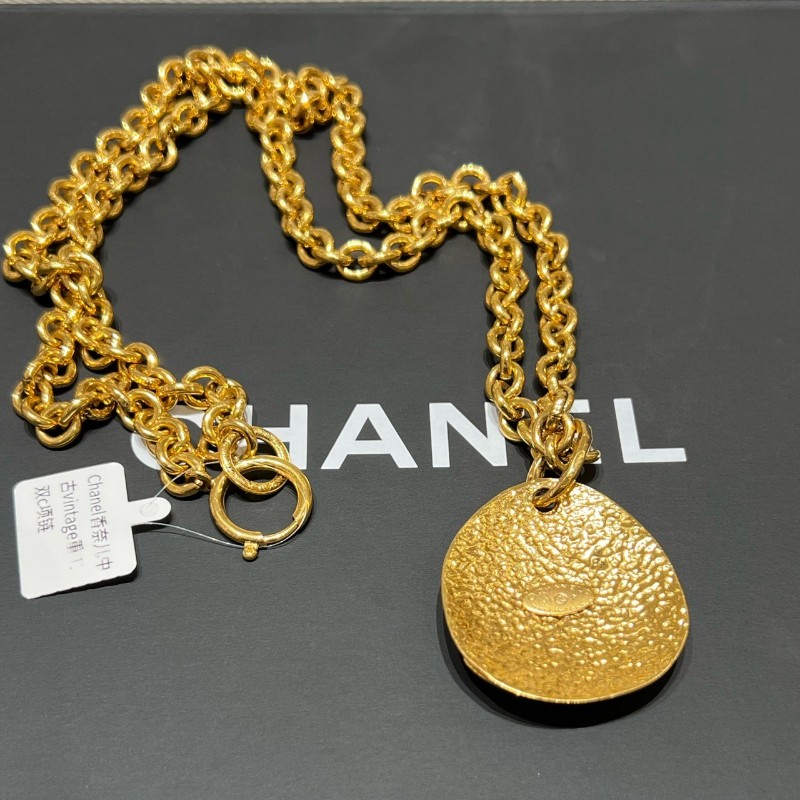 Chanel Vintage 重工 雙C項鏈 毛衣鏈-2